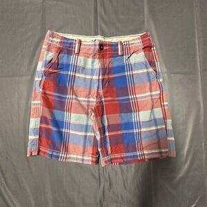 American Eagle Shorts Mens 36 Classic Length Chino Plaid Multicolor Y2K Pockets